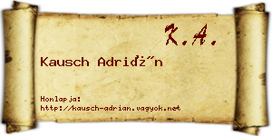 Kausch Adrián névjegykártya